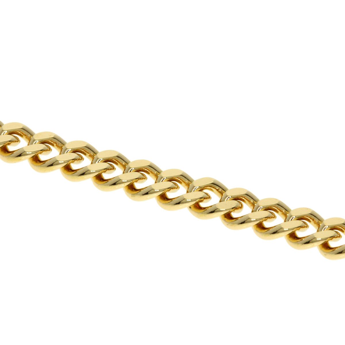 Curb chain Kihei 2 sides Necklace K18 Yellow Gold 29.8g　Ladies