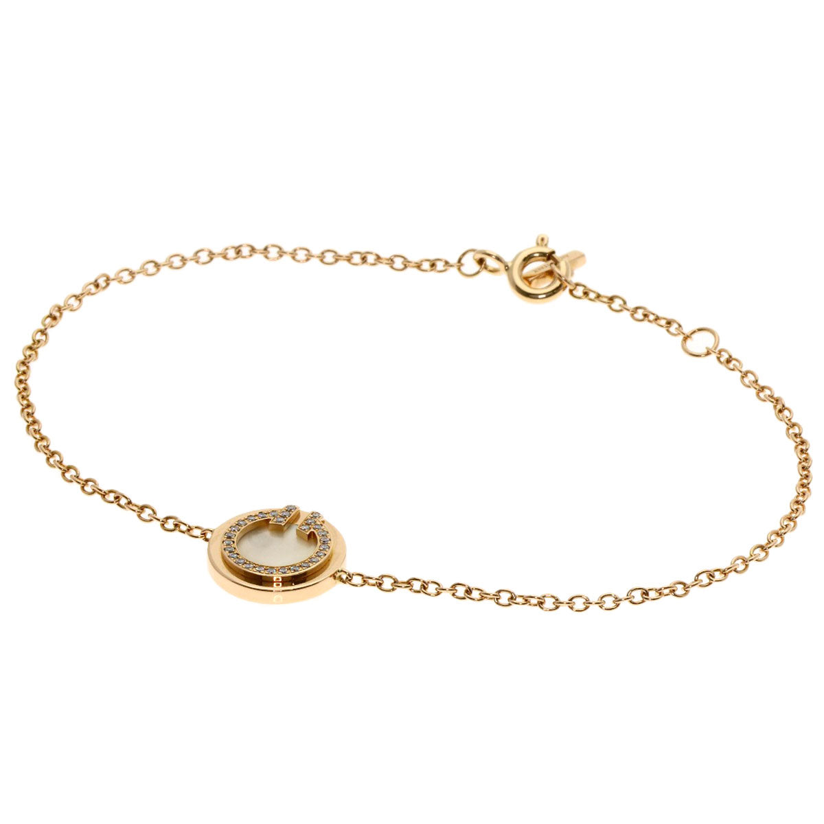 TIFFANY&Co. T TWO Circle Shell Diamond Bracelet K18 Pink Gold Ladies [Used]