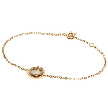 TIFFANY&Co. T TWO Circle Shell Diamond Bracelet K18 Pink Gold Ladies [Used]