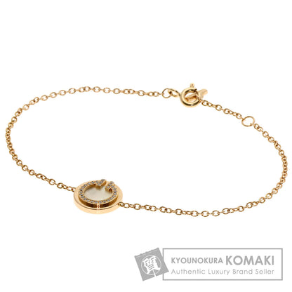 TIFFANY&Co. T TWO Circle Shell Diamond Bracelet K18 Pink Gold Ladies [Used]