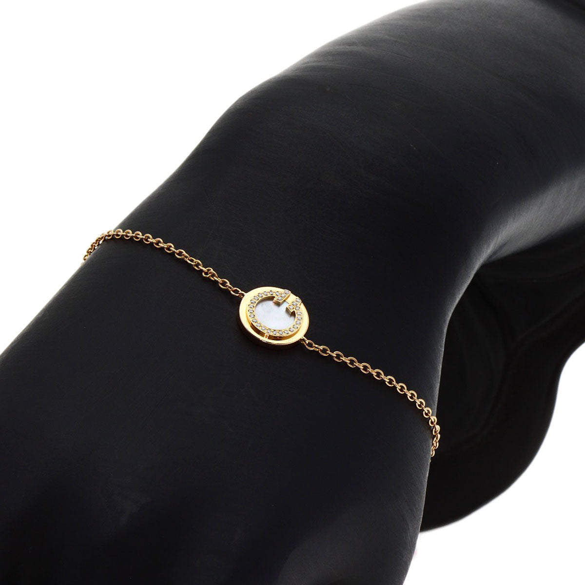 TIFFANY&Co. T TWO Circle Shell Diamond Bracelet K18 Pink Gold Ladies [Used]