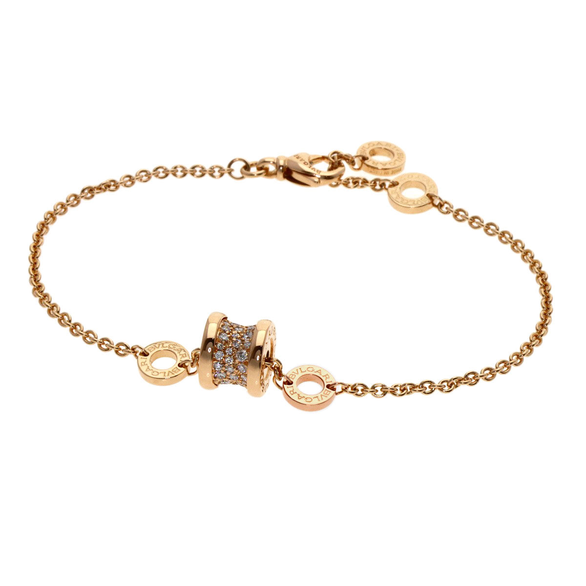 BVLGARI B.zero1 Element Diamond SM Bracelet K18 Pink Gold Ladies [Used]