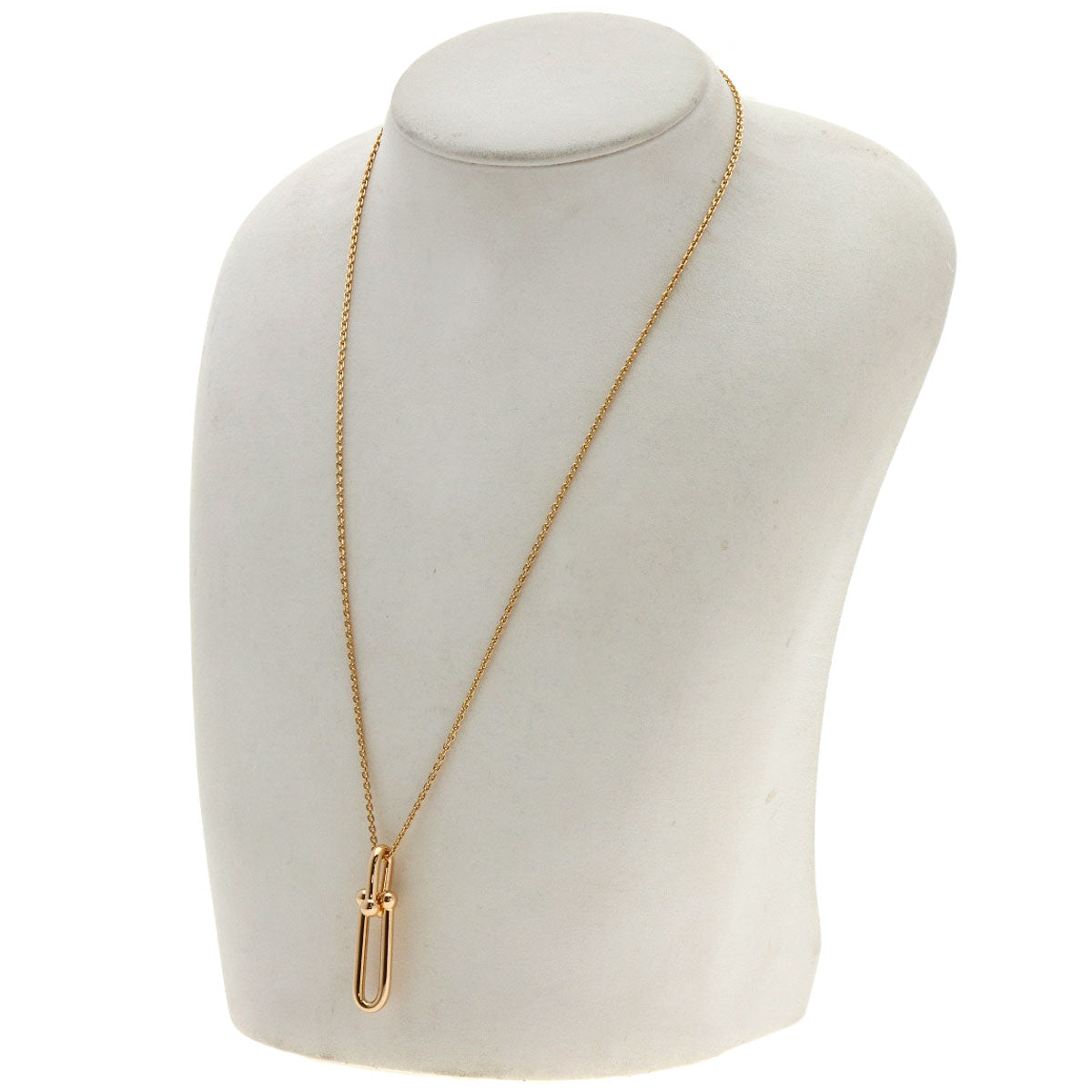 TIFFANY&Co. Hardware Thin Link Necklace K18 Pink Gold Ladies [Used]