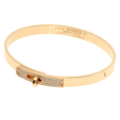 HERMES Kelly Bracelet PM Diamond H110013B 00SH Bracelet K18 Pink Gold Ladies [Used]