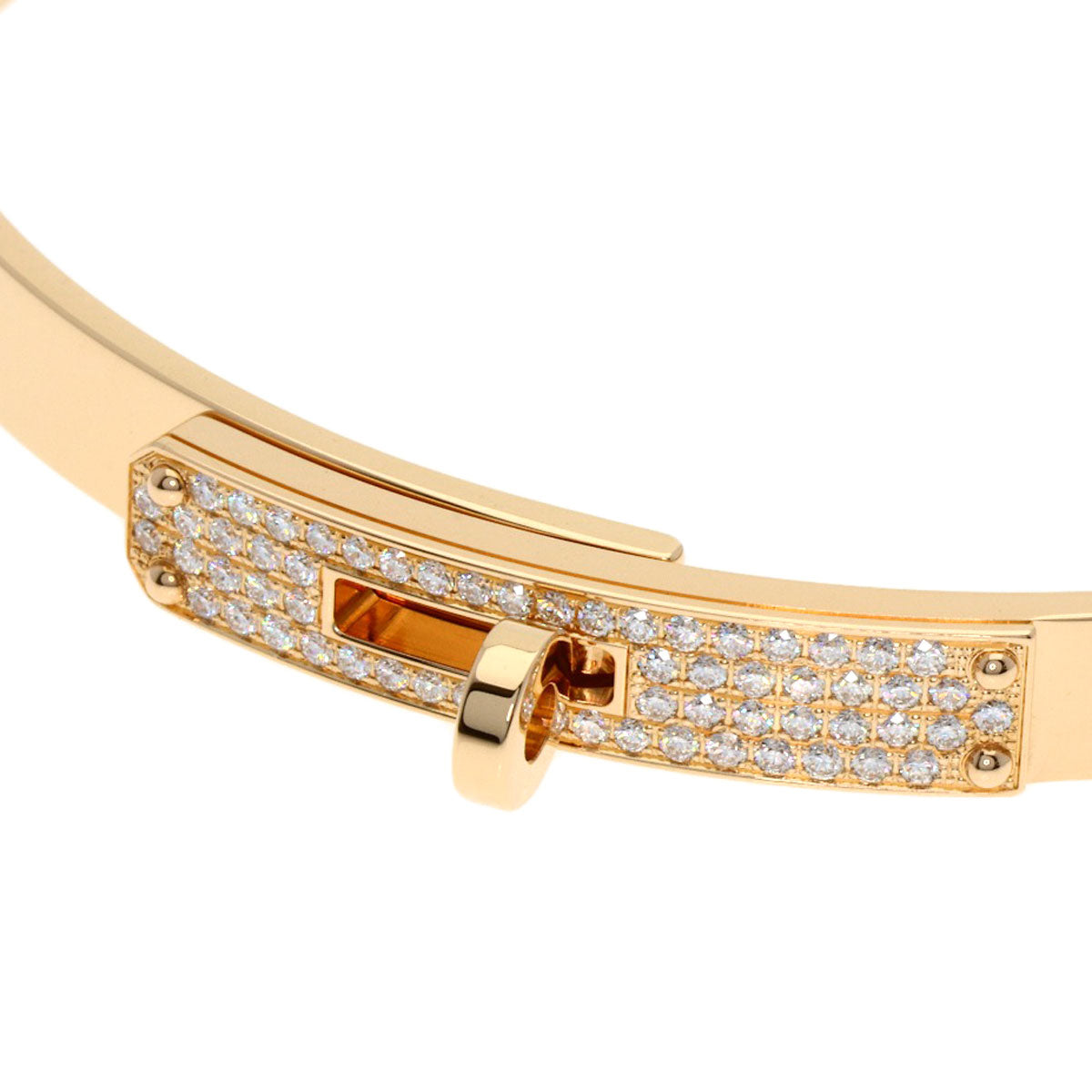 HERMES Kelly Bracelet PM Diamond H110013B 00SH Bracelet K18 Pink Gold Ladies [Used]