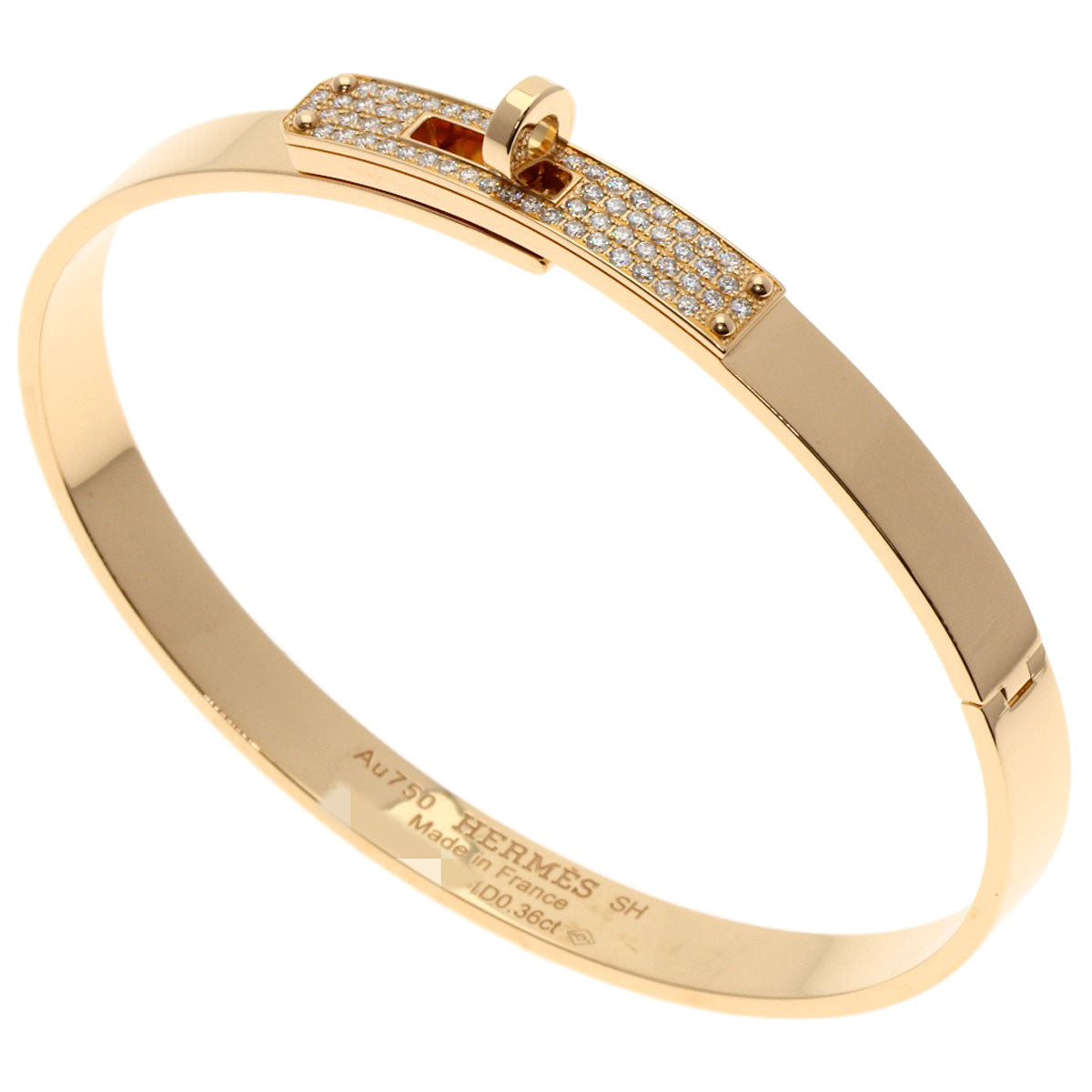 HERMES Kelly Bracelet PM Diamond H110013B 00SH Bracelet K18 Pink Gold Ladies [Used]