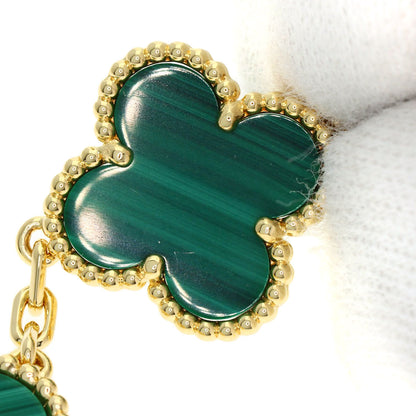 Van Cleef & Arpels Magic Alhambra 3 Motif Malachite earring K18 Yellow Gold Ladies [Used]