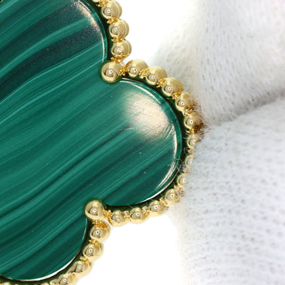 Van Cleef & Arpels Magic Alhambra 3 Motif Malachite earring K18 Yellow Gold Ladies [Used]