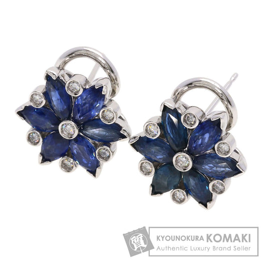Zoccai Sapphire Diamond earring K18 White Gold Ladies [Used]