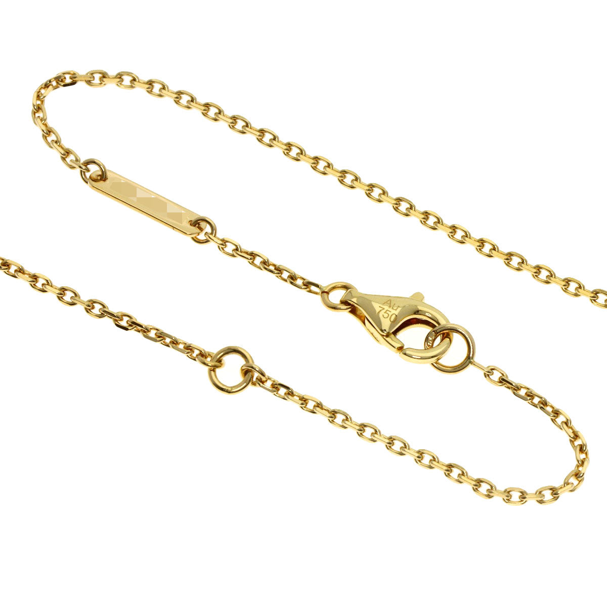 Van Cleef & Arpels Vintage Alhambra white shell Necklace K18 Yellow Gold Ladies [Used]