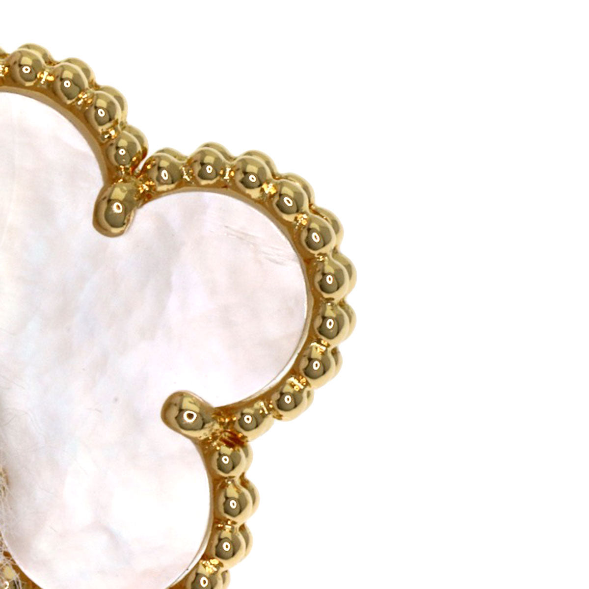 Van Cleef & Arpels Vintage Alhambra white shell Necklace K18 Yellow Gold Ladies [Used]