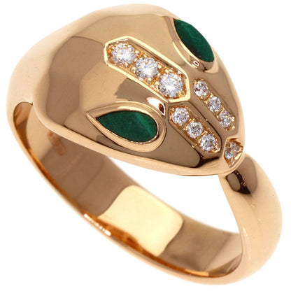 BVLGARI Serpenti Diamond Malachite Ring K18 Pink Gold Ladies [Used]