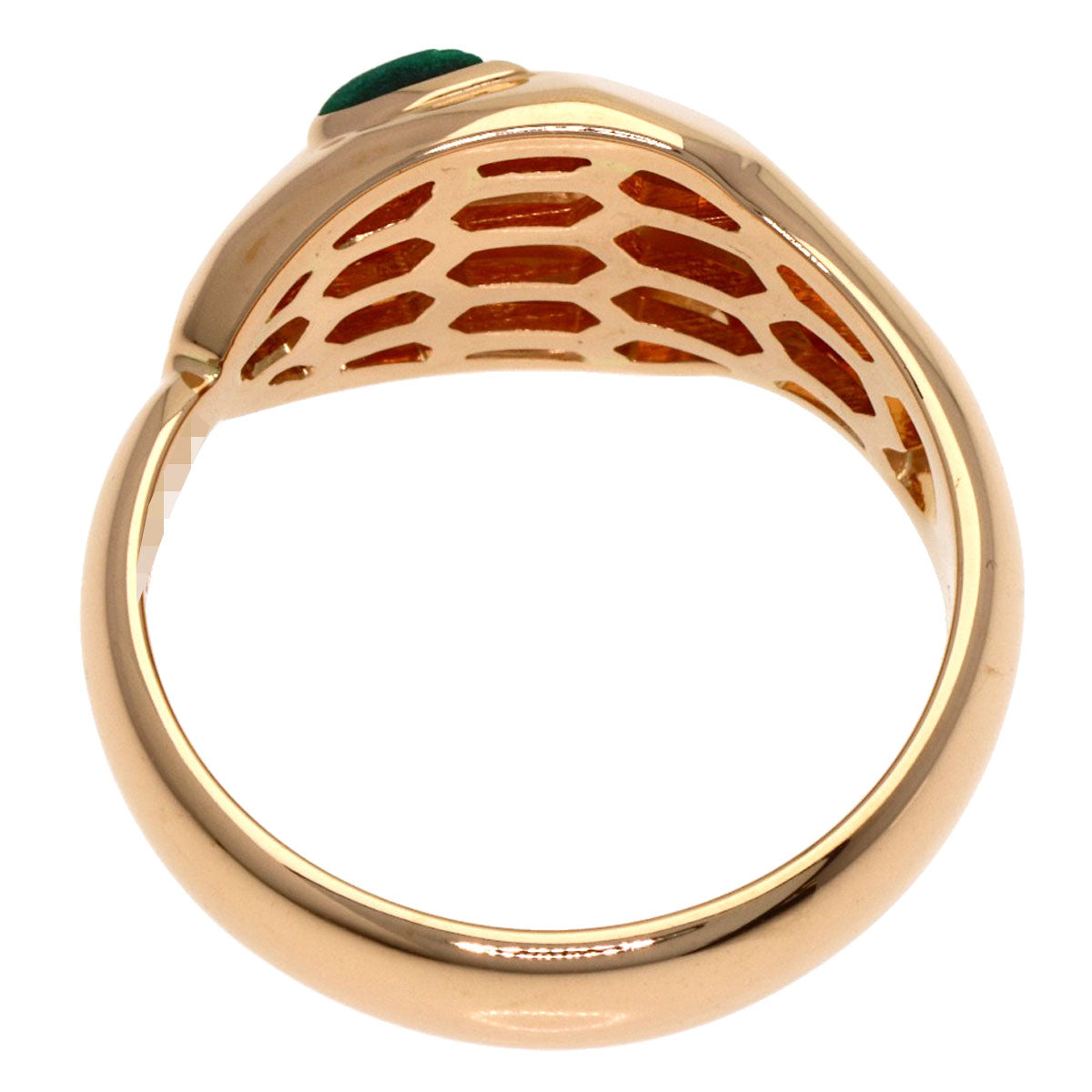 BVLGARI Serpenti Diamond Malachite Ring K18 Pink Gold Ladies [Used]
