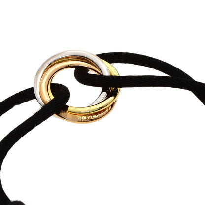 CARTIER Trinity Diamond Black Cord Bracelet K18 Yellow Gold 18K Pink GoldLadies [Used]