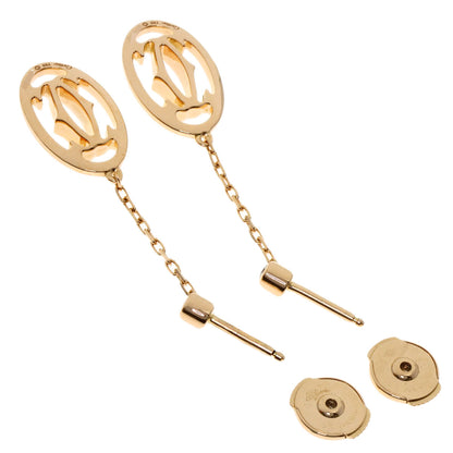 CARTIER Logo Double C Diamond earring K18 Pink Gold Ladies [Used]
