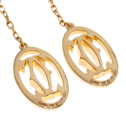 CARTIER Logo Double C Diamond earring K18 Pink Gold Ladies [Used]
