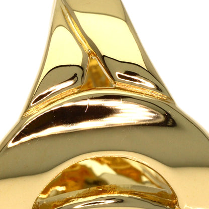 CELINE Logo Double Circle Diamond Ring K18 Yellow Gold Ladies [Used]