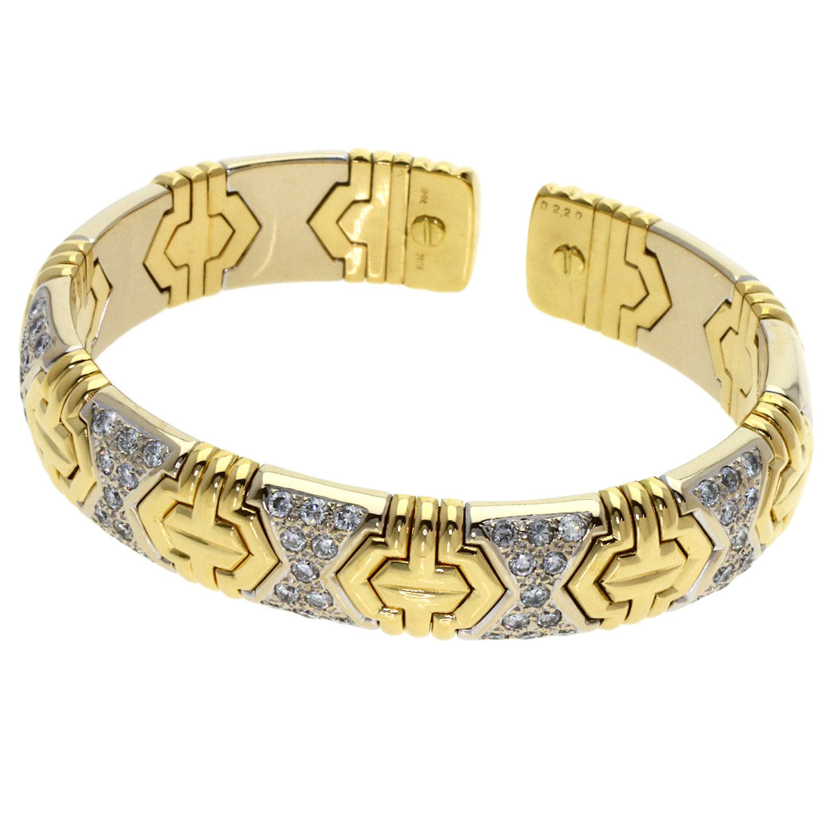 2.2ct Diamond bangle Bracelet 18K 750 54.2g　Ladies