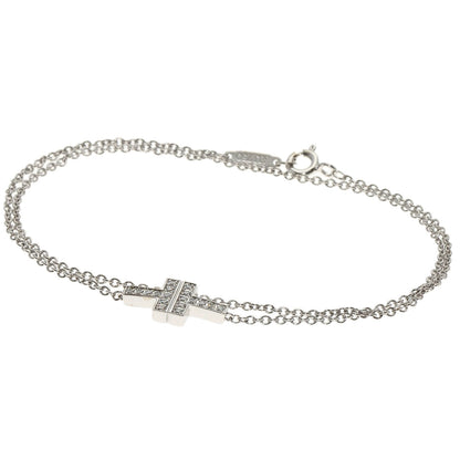 TIFFANY&Co. T TWO Diamond Bracelet K18 White Gold Ladies [Used]