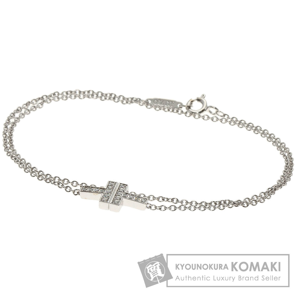 TIFFANY&Co. T TWO Diamond Bracelet K18 White Gold Ladies [Used]