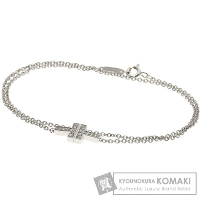 TIFFANY&Co. T TWO Diamond Bracelet K18 White Gold Ladies [Used]