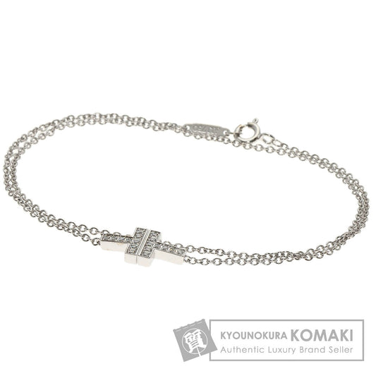 TIFFANY&Co. T TWO Diamond Bracelet K18 White Gold Ladies [Used]