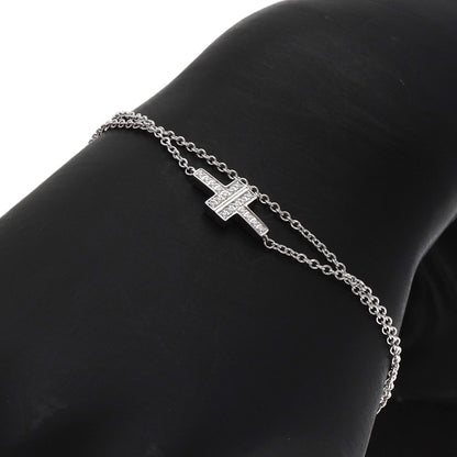 TIFFANY&Co. T TWO Diamond Bracelet K18 White Gold Ladies [Used]