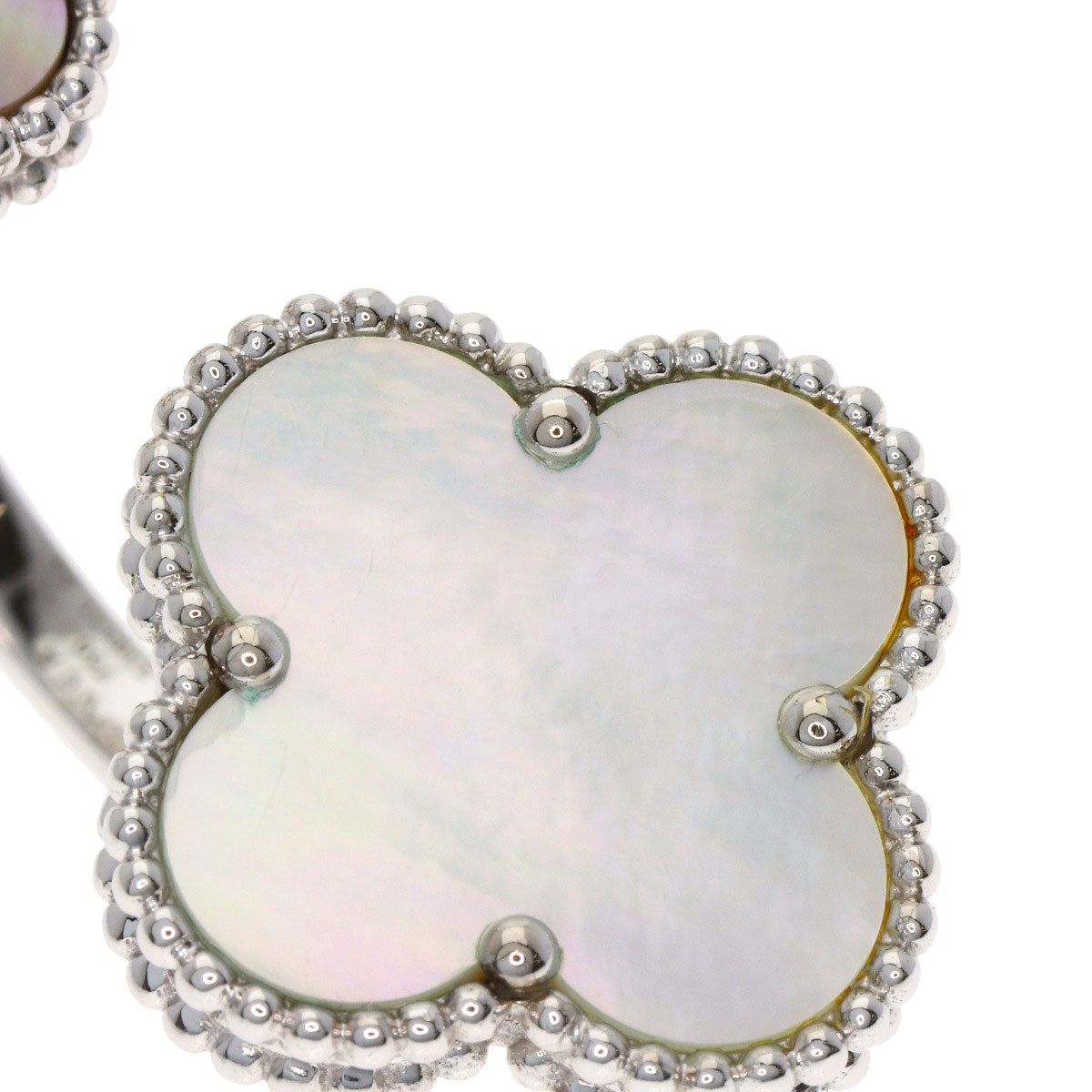 Van Cleef & Arpels Magic Alhambra Entree Les Doors Shell Ring K18 White Gold Ladies [Used]