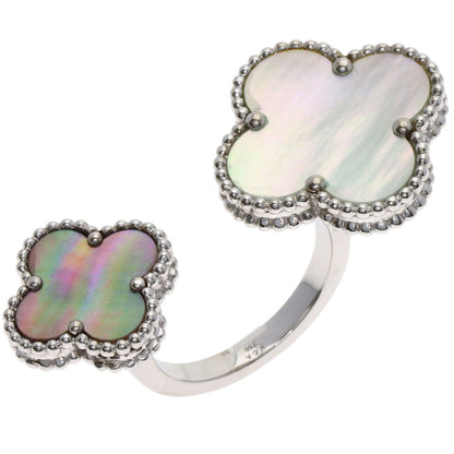 Van Cleef & Arpels Magic Alhambra Entree Les Doors Shell Ring K18 White Gold Ladies [Used]