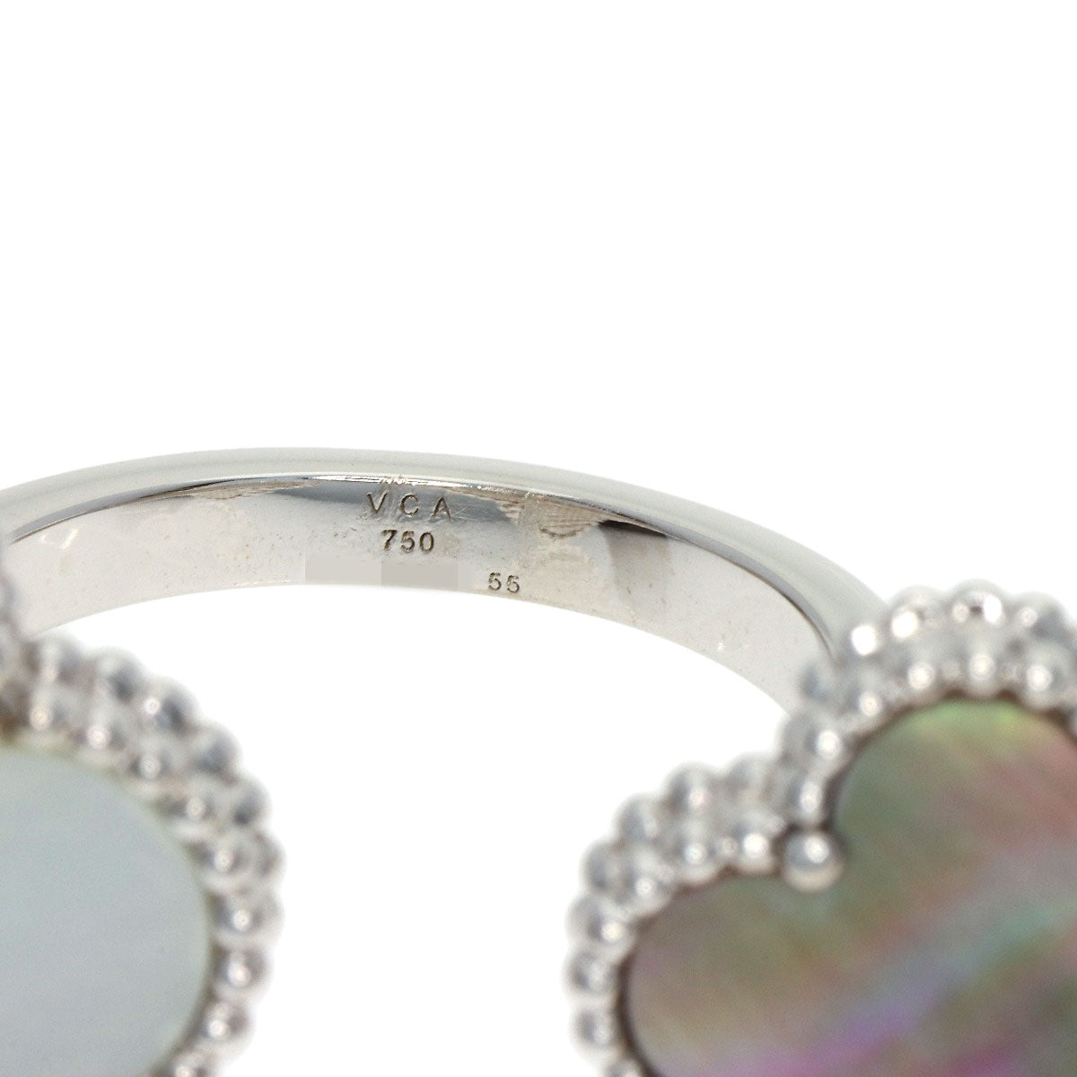 Van Cleef & Arpels Magic Alhambra Entree Les Doors Shell Ring K18 White Gold Ladies [Used]
