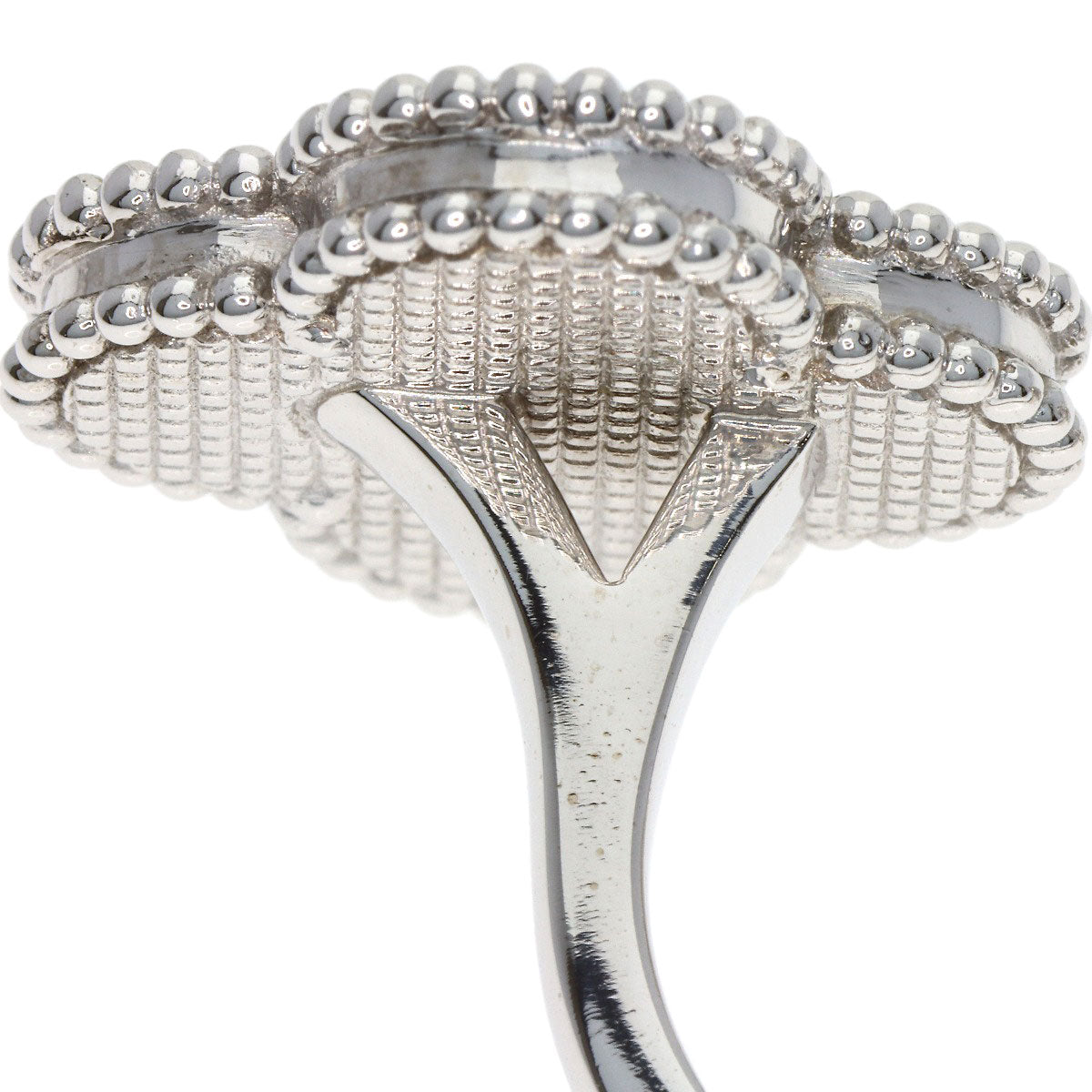 Van Cleef & Arpels Magic Alhambra Entree Les Doors Shell Ring K18 White Gold Ladies [Used]