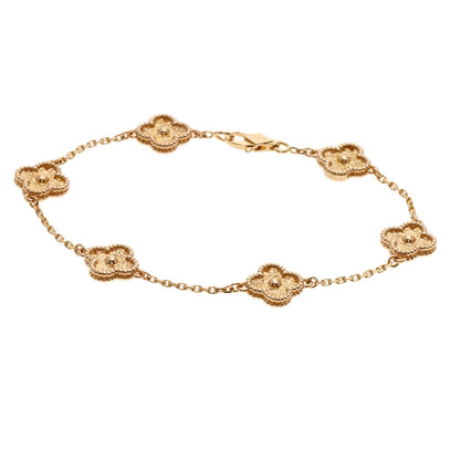 Van Cleef & Arpels Sweet Alhambra 6 motifs Bracelet K18 Pink Gold Ladies [Used]
