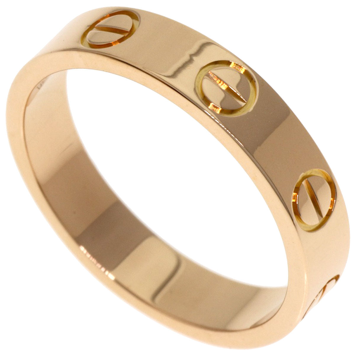 CARTIER Mini love ring # 48 Ring K18 Pink Gold Ladies [Used]