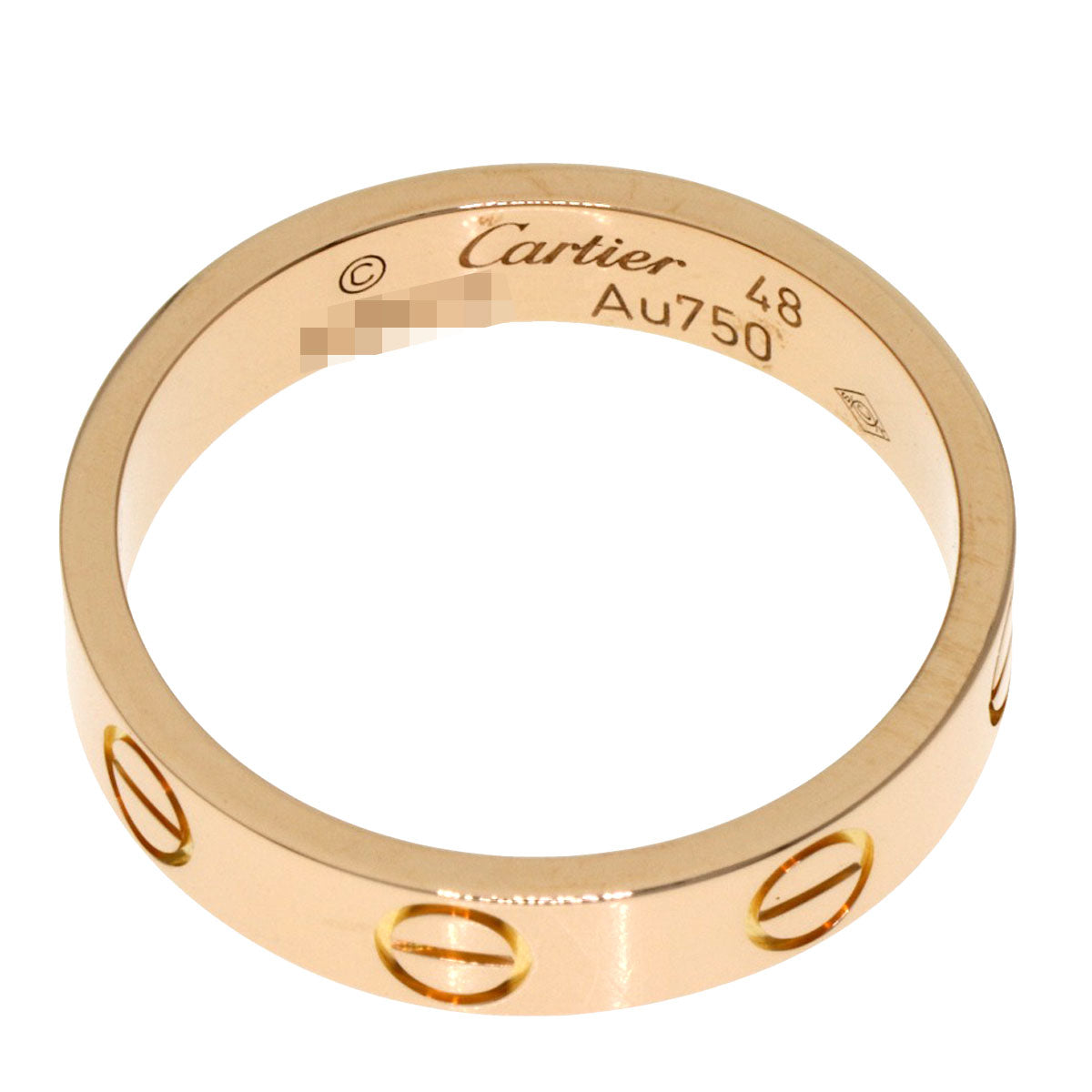 CARTIER Mini love ring # 48 Ring K18 Pink Gold Ladies [Used]