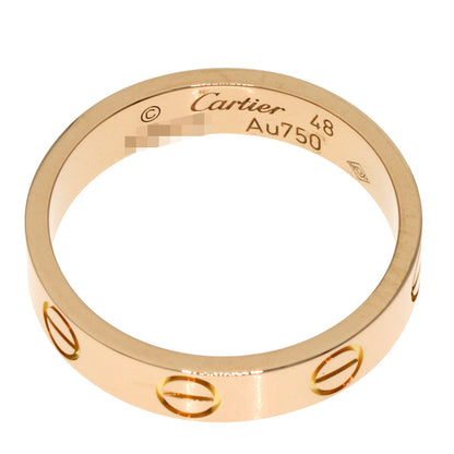 CARTIER Mini love ring # 48 Ring K18 Pink Gold Ladies [Used]