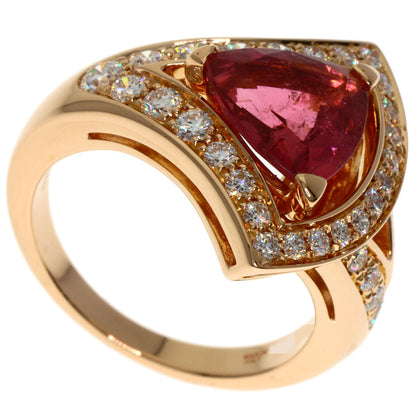 BVLGARI Diva Dream Pink Tourmaline Diamond Ring K18 Pink Gold Ladies [Used]