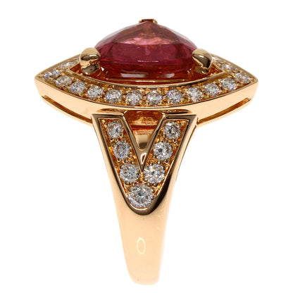 BVLGARI Diva Dream Pink Tourmaline Diamond Ring K18 Pink Gold Ladies [Used]