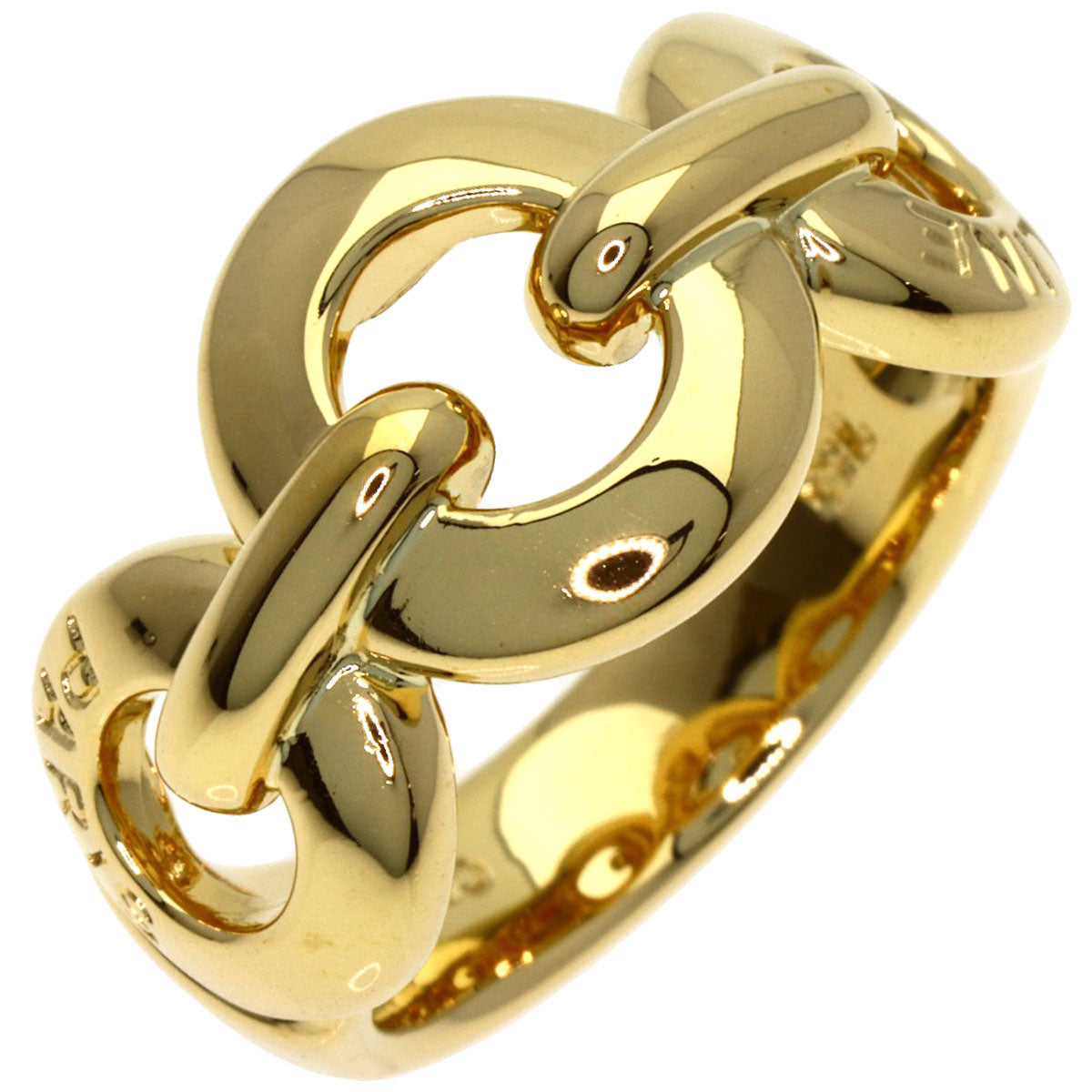 CELINE Circle logo Ring K18 Yellow Gold Ladies [Used]
