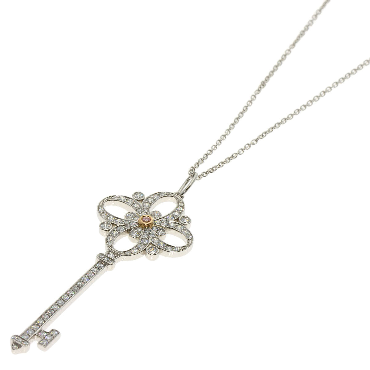 TIFFANY&Co. Victoria Key Pink Diamond Diamond Necklace Platinum PT950 18K Pink GoldLadies [Used]