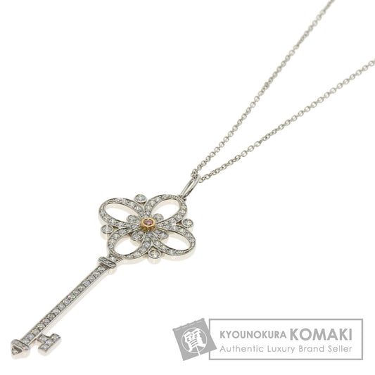 TIFFANY&Co. Victoria Key Pink Diamond Diamond Necklace Platinum PT950 18K Pink GoldLadies [Used]