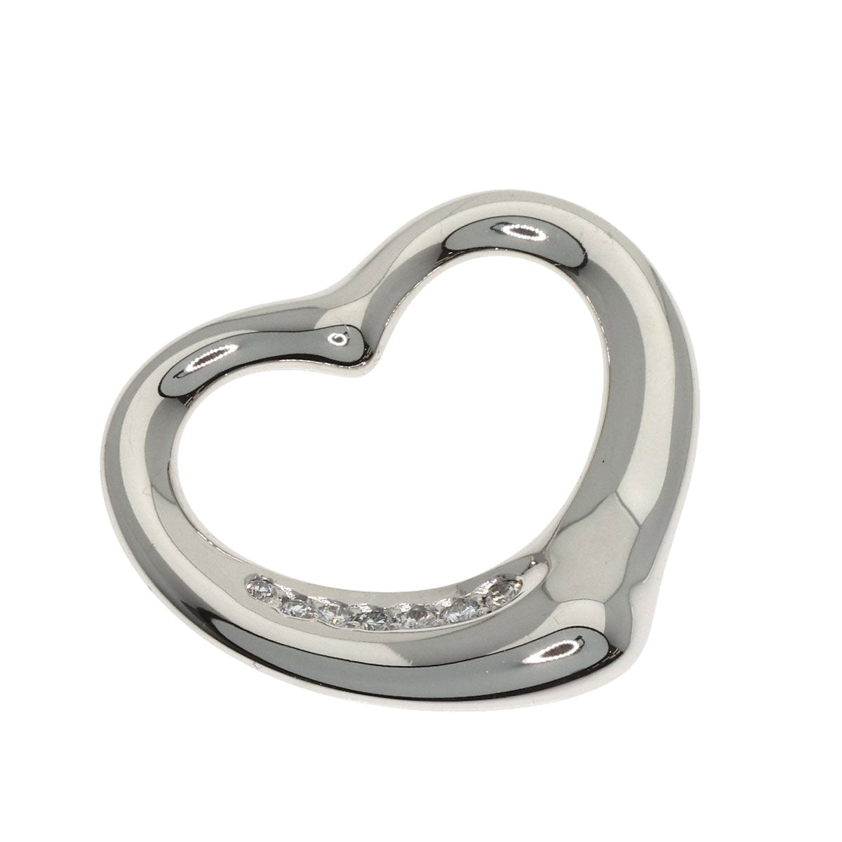 TIFFANY&Co. Open Heart Diamond Pendant top Platinum PT950 Ladies [Used]