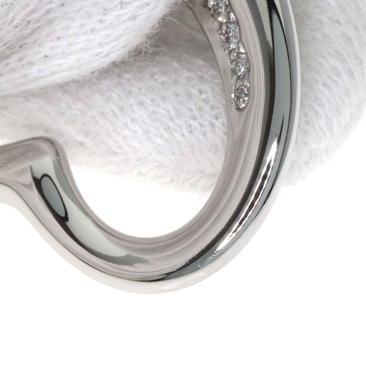TIFFANY&Co. Open Heart Diamond Pendant top Platinum PT950 Ladies [Used]