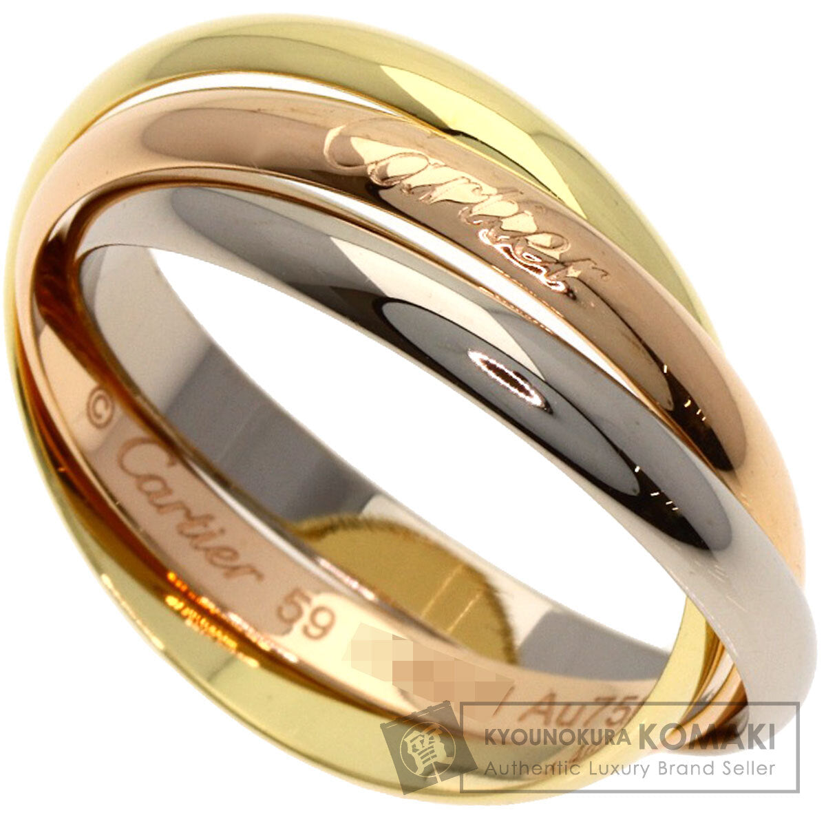 CARTIER Trinity SM #59 current model Ring K18 Yellow Gold 18K Pink GoldLadies [Used]