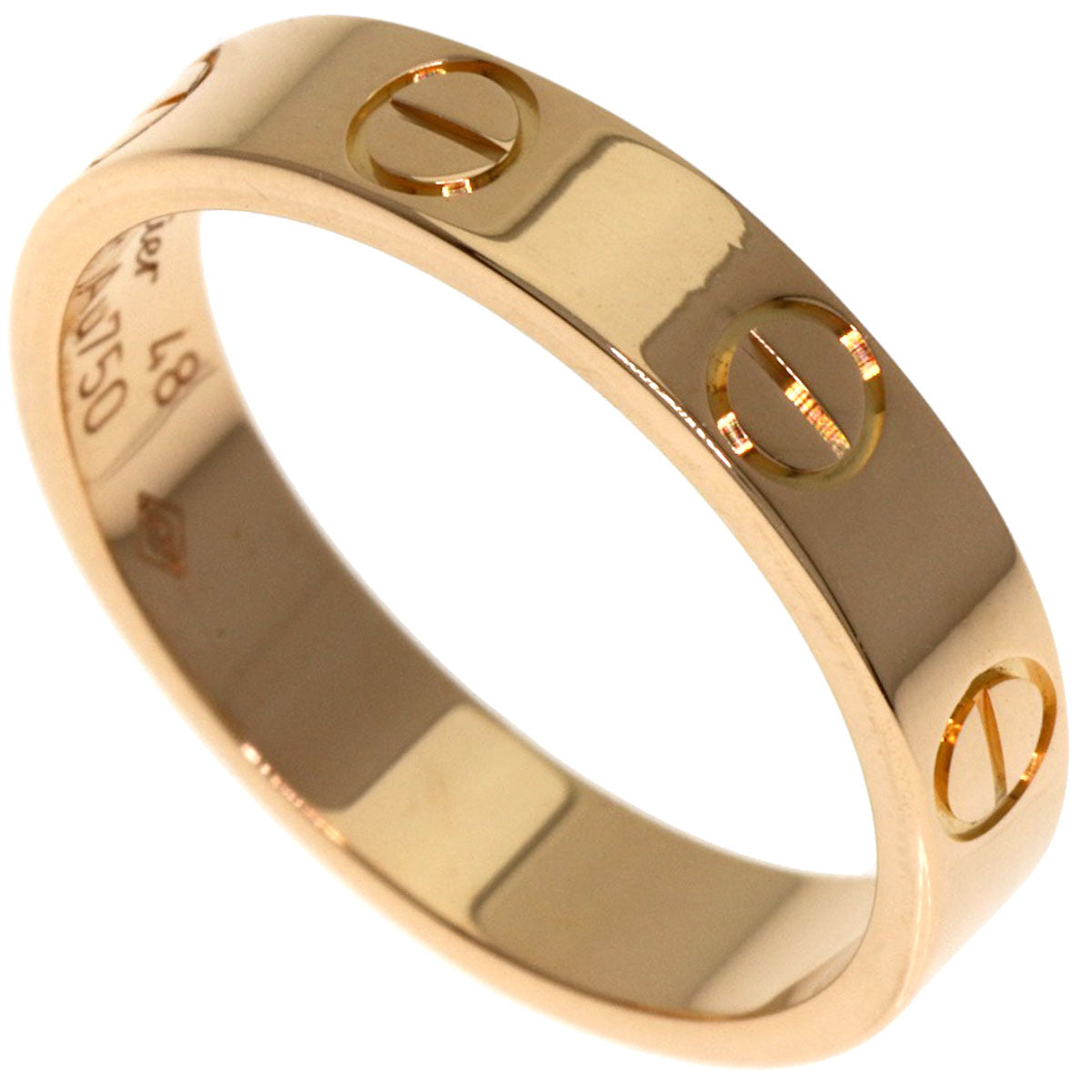CARTIER mini love ring #48 Ring K18 Pink Gold Ladies [Used]