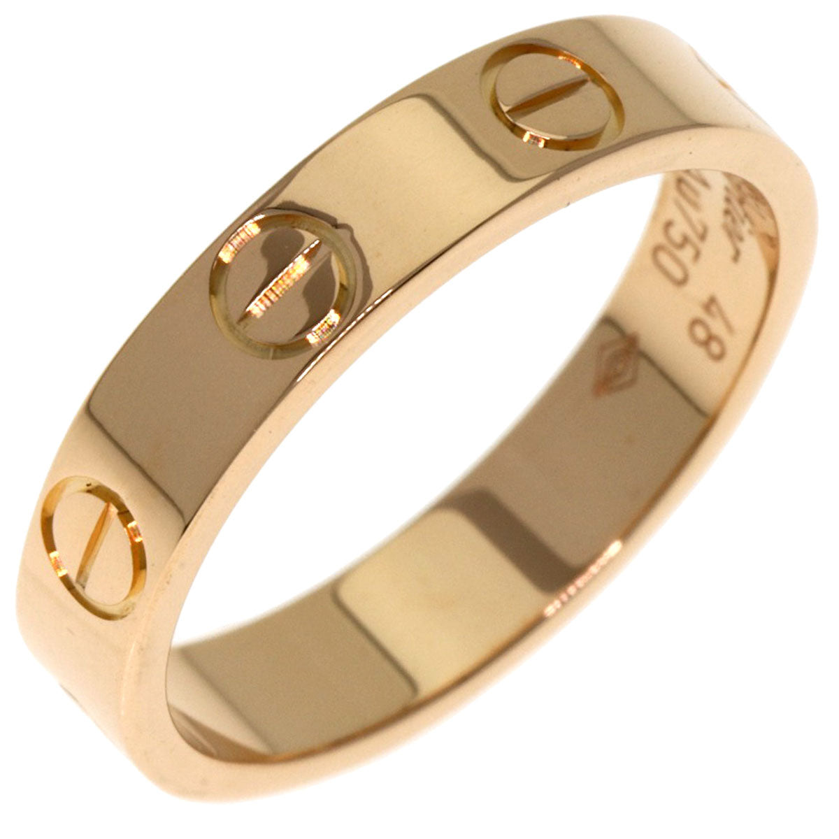 CARTIER mini love ring #48 Ring K18 Pink Gold Ladies [Used]