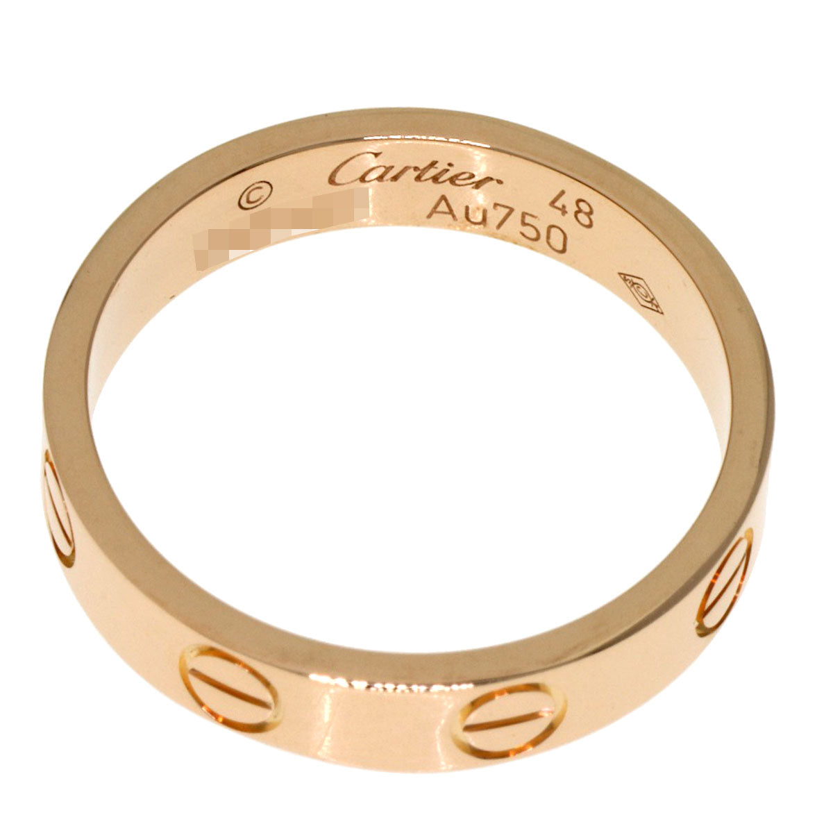 CARTIER mini love ring #48 Ring K18 Pink Gold Ladies [Used]