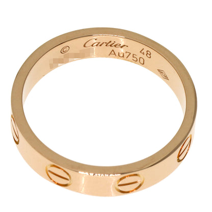 CARTIER mini love ring #48 Ring K18 Pink Gold Ladies [Used]