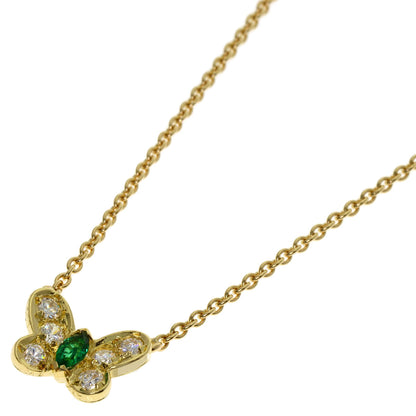 Van Cleef & Arpels Papillon Emerald Diamond Necklace K18 Yellow Gold Ladies [Used]