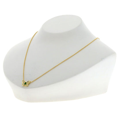 Van Cleef & Arpels Papillon Emerald Diamond Necklace K18 Yellow Gold Ladies [Used]