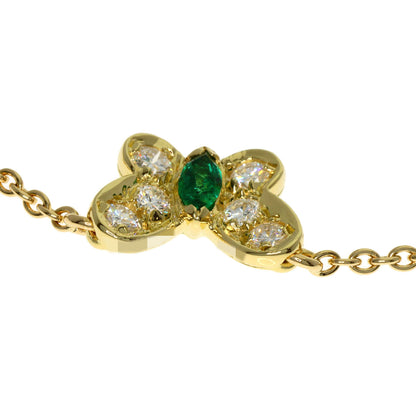 Van Cleef & Arpels Papillon Emerald Diamond Necklace K18 Yellow Gold Ladies [Used]